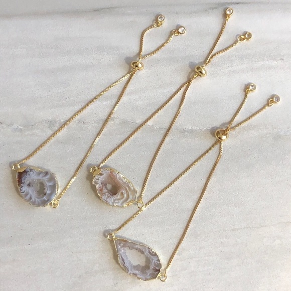 ❗️LAST❗️Gold Raw Geode Slice Bracelet - Picture 4 of 7